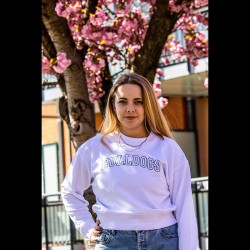 Crop Sweatshirt Outline Weiß